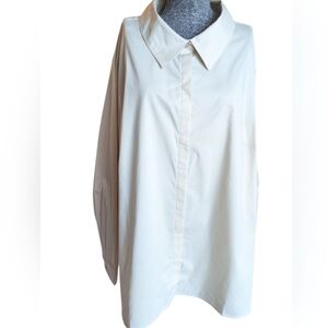 NWOT Denim & Co. Coolmax Side Slit Button Down Blouse Top Sz 3x